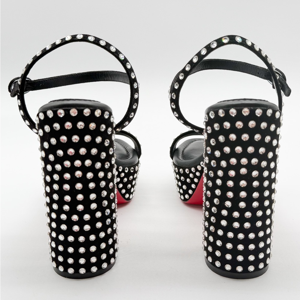 Christian Louboutin Movida Jane Crystal-Embellished Suede Platform Sandal EU37.5 - Picture 5 of 14